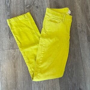 J. Crew Women's Lime Green Corduroy‎ City Fit Pants Cotton Stretch 26S